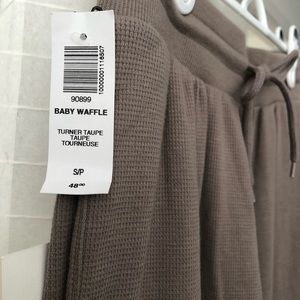 Sunday Best baby waffle high waisted joggers in turner taupe